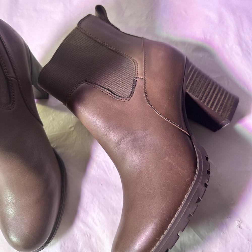 Clarks Dark Brown Heeled Boots - Picture 8 of 10